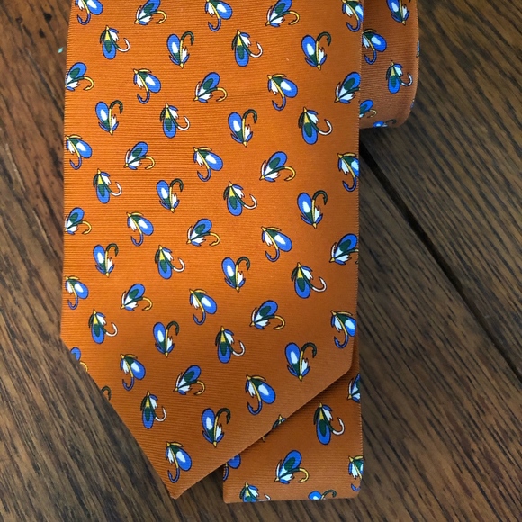 Brooks Brothers Italian Silk Fly Fishing Tie - Picture 2 of 4